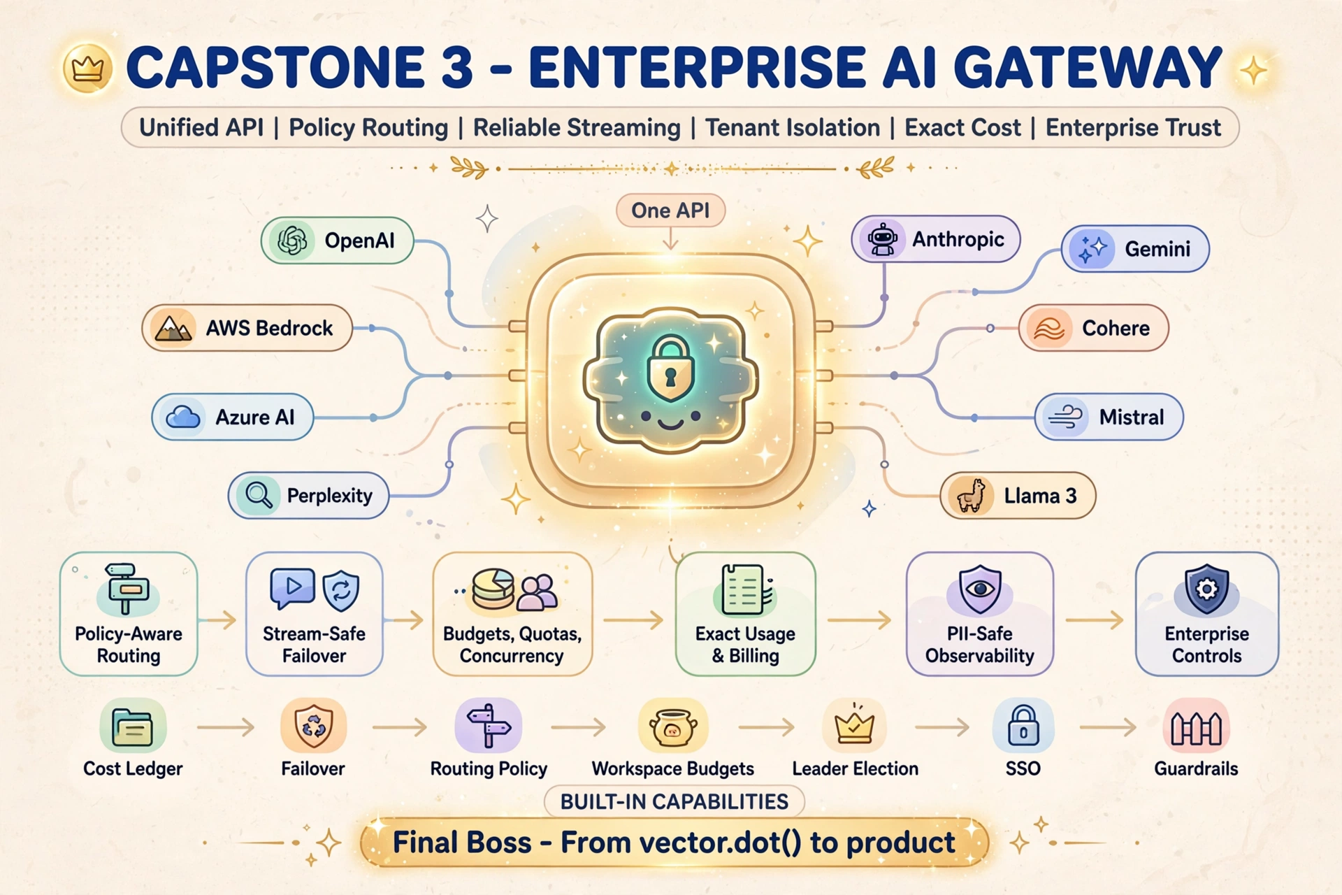 Capstone 3 - Enterprise Multi-Model AI Gateway infographic
